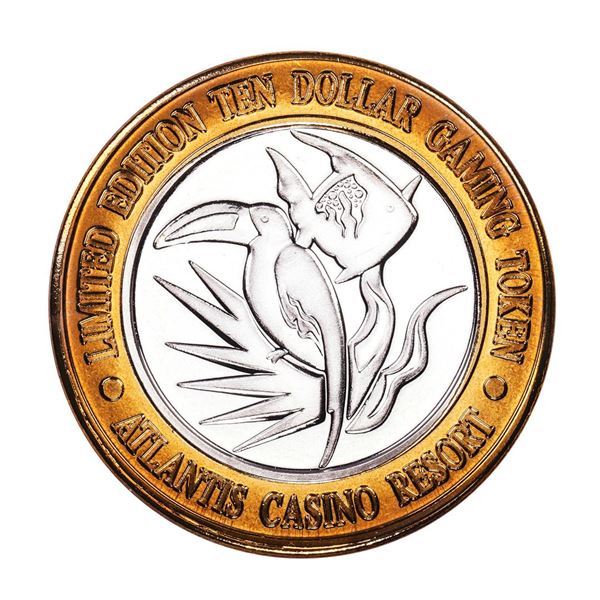 .999 Silver Atlantis Casino Resort Reno, NV $10 Casino Limited Edition Gaming Token
