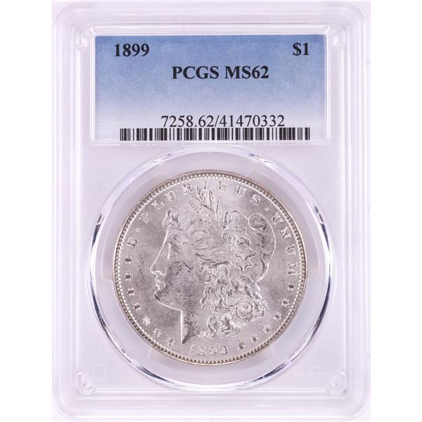 1899 $1 Morgan Silver Dollar Coin PCGS MS62