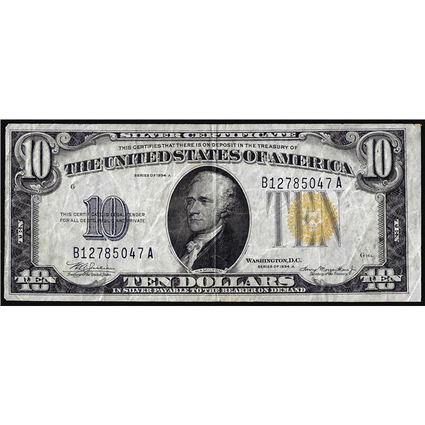 1934A $10 North Africa WWII Emergency Issue Silver Certificate Note