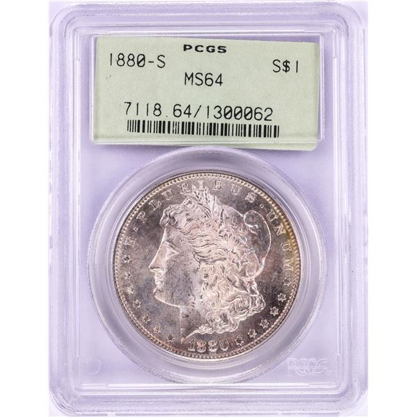 1880-S $1 Morgan Silver Dollar Coin PCGS MS64 Old Green Holder
