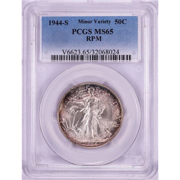 1944-S Walking Liberty Half Dollar Coin PCGS MS65 RPM Minor Variety