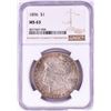 Image 1 : 1896 $1 Morgan Silver Dollar Coin NGC MS63