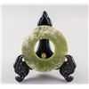 Image 1 : Chinese Archaistic Green Jade Carved Bi Disk