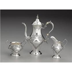 A Gorham Silver Three Piece Tea Service 