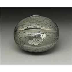 A Continental Silver Nut Shaped Nutmeg Grater