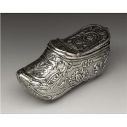 An American Silver Shoe Shape Snuff Box 