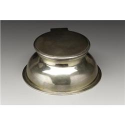 An English Silver and Glass Inkwell 