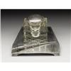 Image 1 : An American Glass and Silver Inkwell and Tray 