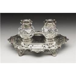 A Victorian Silver Standish 