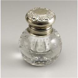 An American Glass and Silver Inkwell 