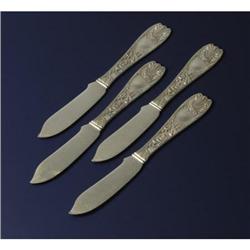 Four American Silver Plated Knives, Gorham, 1887 