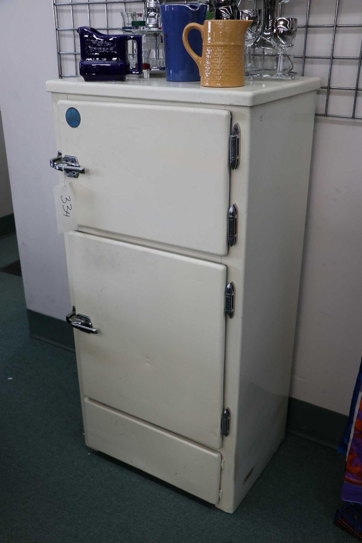 Antique two door ice box made by Ace