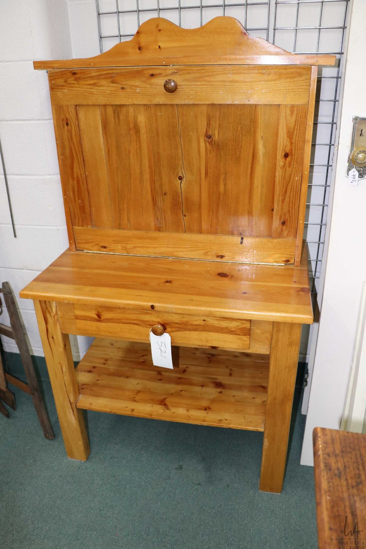 Hand crafted soft wood fall front desk with single drawer. Not ...