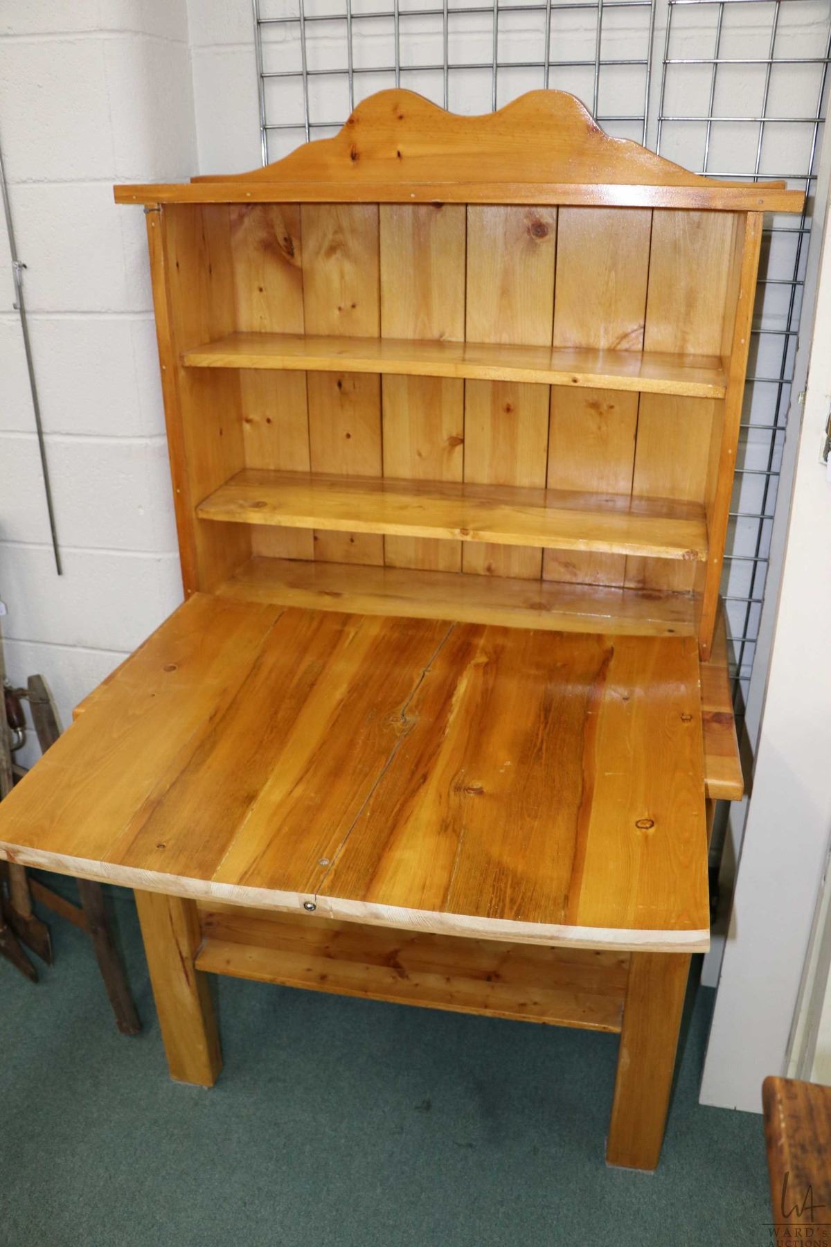 Hand crafted soft wood fall front desk with single drawer. Not ...