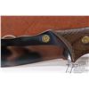 Image 2 : Two high quality custom made knives. Both knives have snakeskin like handles with brass fittings and