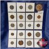 Image 2 : Foreign Coin Collection (Sheet of 19) Variety + 1 Alberta Wooden Token 1976 "Wild Rose"