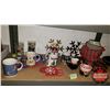 Image 1 : Collector Combo (Shelf Lot): Christmas Theme (Incl. Tea Pot, Cream Sugar, Serving Trays, Coffee Mugs