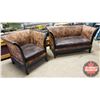 Image 8 : FURNITURE SET (2 Pc) : Microfibre Distressed Chic Love Seat (35"H x 63"W x 30"D) & Chair (35"H x 39"