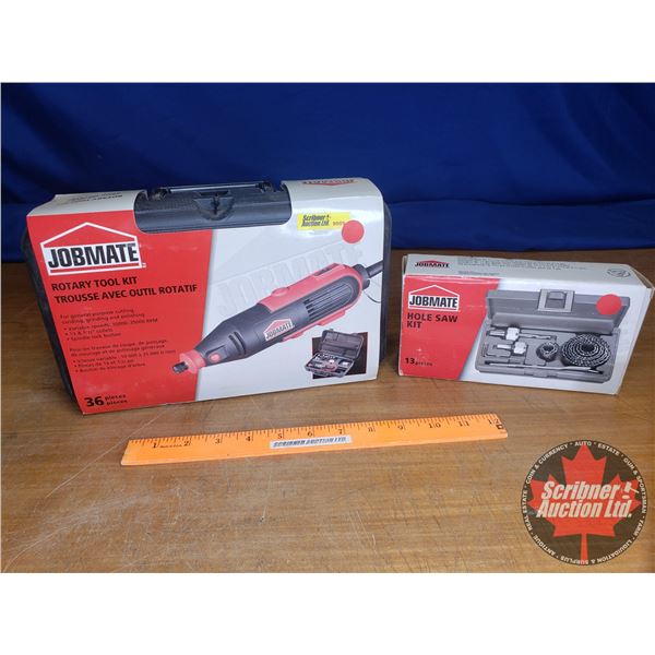 Jobmate Combo: Rotary Tool Kit & Hole Saw Kit (New in Box)