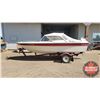 Image 1 : Vanguard 16' Deep V Fiberglass Boat w/90 Horse Evinrude w/Boat Trailer (Also incl: Water Skiis, Cano