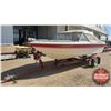 Image 3 : Vanguard 16' Deep V Fiberglass Boat w/90 Horse Evinrude w/Boat Trailer (Also incl: Water Skiis, Cano