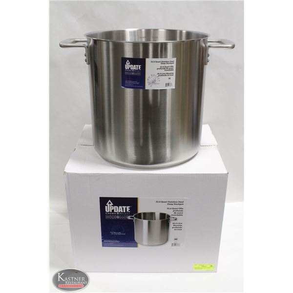 NEW UPDATE INTERNATIONAL 32 QT S/S STOCK POT