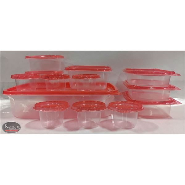 NEW 26 PIECE PLASTIC FOOD STORAGE CONTAINERS W/