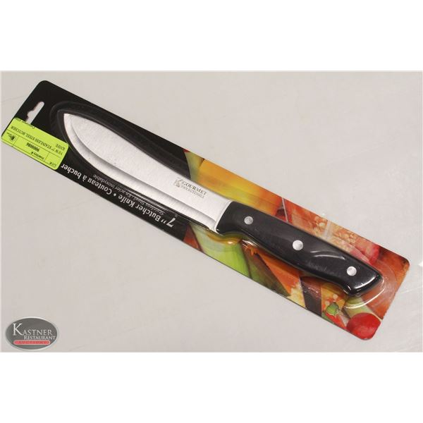 NEW 7" BUTCHER KNIFE BY: GOURMET TOOLS & UTENSILS