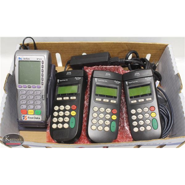LOT OF FOUR CREDIT DEBIT CARD MACHINES.