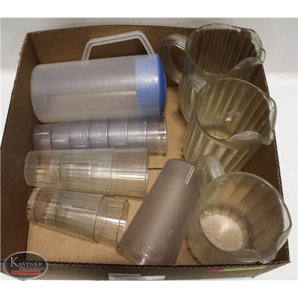 FLAT W/ POLY PITCHERS & TUMBLERS
