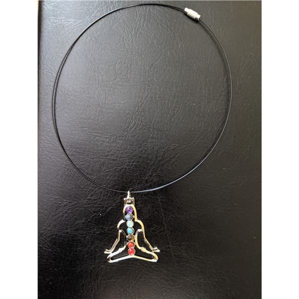 Charkra Yoga pendant on hoop