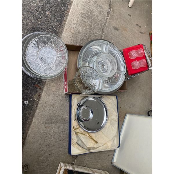Collectible glass platters ect