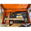Image 2 : Orange tin  box and contents
