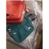 Image 2 : SAMSONITE HARD CASE LUGGAGE, VINTAGE LEATHER 2 PIECE LUGGAGE AND GREEN BAG