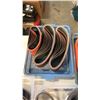 Image 3 : 4 trays of new sanding belts - various lengths including 1 1/8 x 21 inches, others are 3 to 3 1/2 in