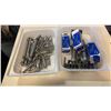 Image 1 : 2 tray of bolts, spline connectors and holesaws