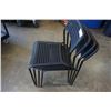 Image 5 : 4 Black metal stacking patio chairs