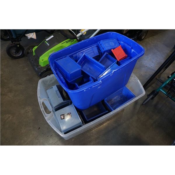 Large tote of various sizes parts bins