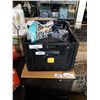 Image 1 : BIN OF MISC ITEMS - CLAMP ON LIGHTS, SOAKER HOSE, ETC