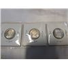 Image 2 : 3 CANADIAN SILVER 25 CENT 1967 CENTENNIAL, BOBCAT, ELIZABETH II