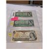 Image 1 : LAST 3 ISSUES OF CANADIAN 1 DOLLAR BILL 1954, 1967, 1973
