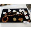 Image 1 : TRAY OF MAN MADE AMBER JEWELRY