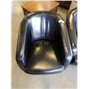 Image 2 : TWO BLACK LEATHER TUB CHAIRS