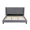 Image 1 : BRAND NEW KINGSIZE "MEGAN" GREY FABRIC BEDFRAME - RETAIL $1099