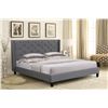 Image 2 : BRAND NEW KINGSIZE "MEGAN" GREY FABRIC BEDFRAME - RETAIL $1099