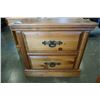 Image 2 : 2 DRAWER PINE NIGHTSTAND WITH METAL HARDWARE