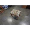 Image 1 : WOOD FOOTSTOOL WITH STITCHED TOP