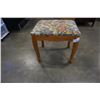 Image 2 : WOOD FOOTSTOOL WITH STITCHED TOP