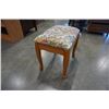 Image 3 : WOOD FOOTSTOOL WITH STITCHED TOP