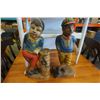 Image 1 : 2 WOOD CARVED GOLF FIGURES - GOLFER AND CADDIE